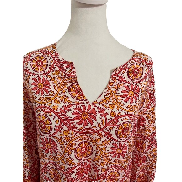๐ Coolibar UPF 50+ Tunic Dress Women's M Floral Geometric Boho Cotton Blend - Picture 6 of 14